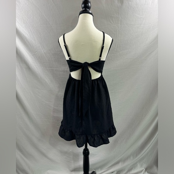 Black Eyelet Embroidery Ruffle Hem Cami Dress - Picture 8 of 8